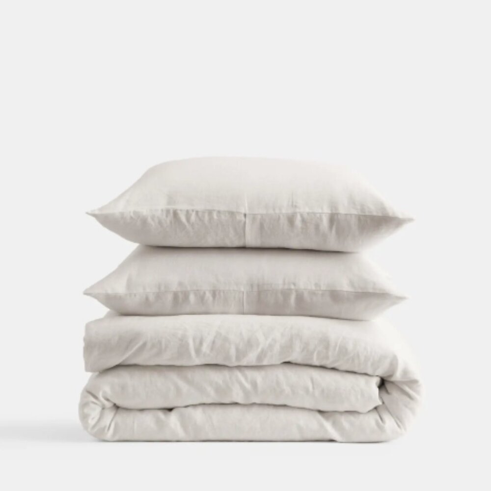 NWOT Quince European Linen Duvet Cover Set - Sand